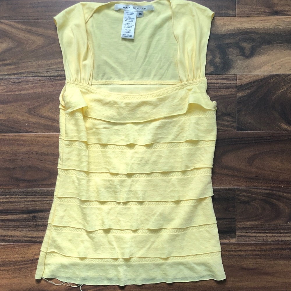 Max Studio Yellow Layered Women's Blouse